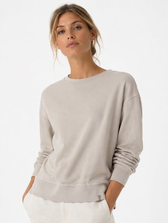 Brochu Walker Sweaters - Brochu Walker Mallo Sweatshirt Oyster French Terry Crewneck Loungewear Small